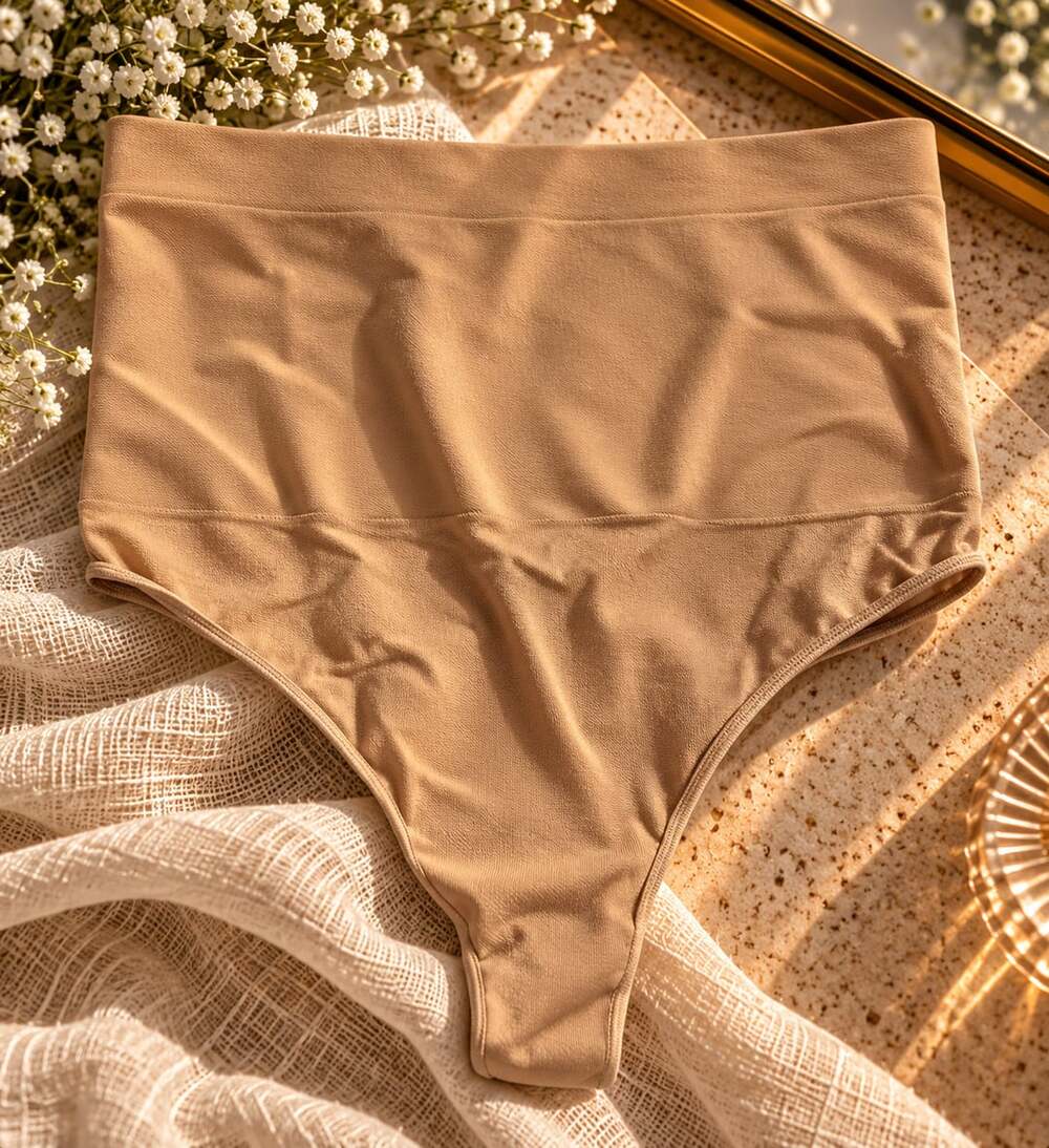 Skims Seamless Sculpt High-Waisted Thong Size L/XL Clay